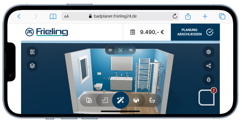 Frieling KI-Badplaner – Mobile-Ansicht